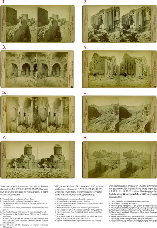 Ohannes Kurkdjian, <em>Ruines d’Arménie Ani</em> stereoscopic album, Amsterdam, c. 1880, Petőfi Museum of Literature, Budapest, March-April, 2026, exhibition poster.