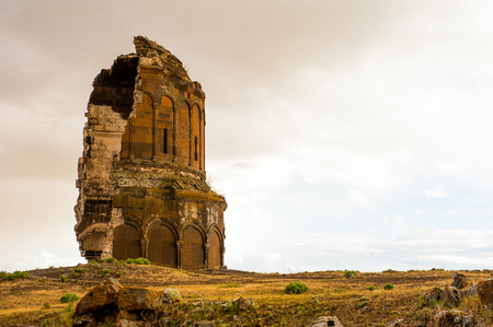 Holy Savior Church (11th century) without its eastern half destroyed by a 1957 storm, 2012, photographed by Norair Chahinian.