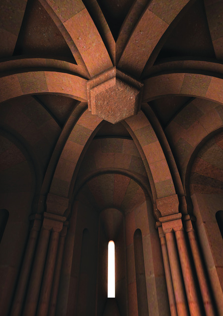 The interior of the Church of the Shepherd (10-11th centuries), reconstruction, Research on Armenian Architecture Foundation.