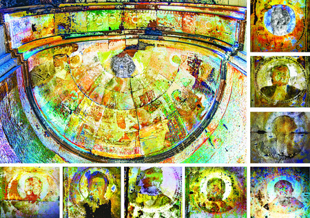 Ani Cathedral, murals on the apse ceiling, 2023, photographs and collage by Vedat Akçayöz.